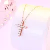 2.5/3/4/5mm Full Gold Cross Pendant Necklace 100% 925 Silver Rose Gold Neck Chain Fine Jewelry Pass Diamond Test GRA 240305