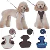 Designer Pet Desnesses Leashe Fashion Letter Brodery Söt Teddy Puppy Small Dog levererar Personlighet Pet Leash Collar 2st Sets235Z