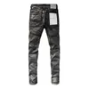 Jeans da uomo viola marca Jeans American High Street vernice bianca invecchiata