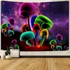 Wandteppiche Simsant Trippy Smoke Mushrooms Tapisserie Hippie Bunte Naturkunst Wandbehang für Wohnzimmer Zuhause Wohnheim Dekor250r