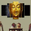Настенные картины на холсте, модульные 5 шт., золотые картины Будды, кухня, ресторан, декор для гостиной, HD печатный постер без рамки317h