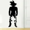 Anime adesivo de parede quarto infantil mural manga goku silhueta decalque para dormitório adolescente decor2582