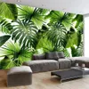 Anpassad 3D väggmålning Tropisk regnskog banan lämnar po väggmålningar vardagsrum restaurang café bakgrund vägg papper murals1203f