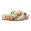 damespantoffels mode Sandalen Strand Slipper met dikke bodem Luxe Designer-platform Alfabet dame Leren platte slippers