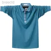 Men's Polos Long-sleeved Polo Shirt Plus Size Fashion Soild Polo Shirt Casual Cotton Large Size 6XL ldd240312