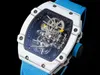2024 Sport Tourbillon Watch RM27-02 do 52 godzin do przechowywania zasilania Browioven Pasek Tytanium Bu klamra Wodoodporna 50 m Sapphire Watches
