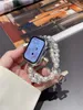 Luxury Double Pearl Bracelet for Apple Watch Series Ultra/2/9/8/7/6/5/4/3/ 41 45mm Pandent Watch Band for IWatch 40 44 49mm Band