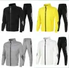 Spring and Autumn Mens Stand Collar Zipper Sports Suit Tide Brand Two-piece Sportswear Customized