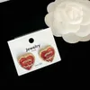 Orecchini di lusso con cuore rosso Orecchini di design per gioielli da donna Orecchini con lettera Orecchini di perle Regalo di fidanzamento