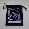 Ensemble de 9 badges d'outils de travail maçonniques bleus différents avec sac en velours maçon maçon Miniature cadeaux de maçon 201125269M