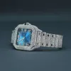 Exclusive stainls steel round brilliant cut y iced out moissanite diamond wrist watch for men with new fancy pattern