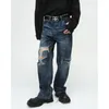 Мужские джинсы в Корейском стиле с отверстиями, индивидуальность, весна 2024, повседневная стирка, застежка-молния, хлопок, свободный однотонный цвет, хип-хоп