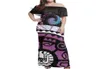 Lässige Kleider Damen039S Figurbetontes Kleid Polynesian Traditional Tribal Totem Print Sommer Kurzarm Schulterfrei Rüschen M4477211