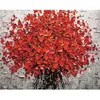 Flor vermelha sem moldura diy pintura digital por números pintura acrílica abstrata moderna arte da parede pintura em tela para casa decor233s