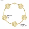 Perlé Vente chaude classique simple pierre naturelle cinq/quatre feuilles bracelet classique dames filles fête de mariage bijoux marque bijoux cadeauxL24213