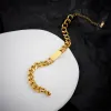 Thick Chain 14k Gold Necklace Bracelet Hip Hop Fashion Prom Jewelry Set