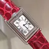 Orologio Tank Diamond FlipMovimento al quarzo importatoSpecchio in zaffiro retrattile con chiusura a tendaCinturino in pelle di alligatoreColori disponibiliOrologi di lusso di alta qualità