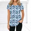 女性のTシャツヴィンテージTシャツストライプ3Dプリント女性Tシャツ夏短sleハラジュク格子縞のパターンハラジュクプルオーバーストリートガール衣類L24312 L24312