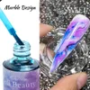 12pcs Blooming Marble Watercolor Nails Gel Polish Ink Spring Flowers Design Smudge Effect Soak Off Manicure Hybrid Varnish JI895 240229