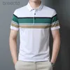 Men's Polos Luxury high-end ice silk breathable short-sleeved POLO shirt summer fashion stripe lapel T-shirt casual ldd240312