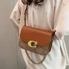 Hot European and American Designer Bag Factory Online Wholesale Retail Fashion Small Square Bag for Women Spring New Saddle Chain Single Shoulder Crossbody