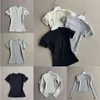 Designer Coton Beige Gris Noir Tops 2023 Été 2024 Y2k Chemise de couleur unie T-shirts Tops pour femmes Taille S-L Slim Fit Tops FZ2403121