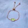 디자이너 Kendras Scotts Jewelry Kselaina Rose Crystal Teule Wristband 화려한 유리 기하학적 타원 수정 클러스터 조절 가능한 풀 브레이슬릿