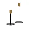 Moderne stijl goud met zwarte metalen kandelaars Bruiloft middelpunt Decoratie Bar Party Home Decor Candlestick2368