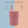 Garrafa de água das crianças crianças copo de alimentação caneca bebendo tigela para bebê silicone dos desenhos animados cor talheres crianças tumbler com palha 240227