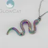 Pendants Trendy Creative Rainbow Cobra Serpentine Pendant Necklace Charm Stainless Steel Chain Necklaces Jewelry278d