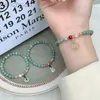 Bangle Premium Gourd Jade Stone Armband med skyddande Buckle Charm Pendant Stylish Ins Design Fashion Jewelry for Women Ideal Gift LDD240312