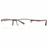 Lunettes de soleil montures demi-jante lunettes de cadre en métal pour homme et femme rétro style d'affaires arrivée anti-lumière bleue lunettes optiques