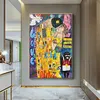 Peinture à l'huile abstraite sur toile, affiche imprimée, artiste classique Gustav Klimt kiss, images murales d'art moderne pour salon Cuadros175N