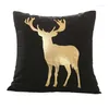 Kissen Gold Bronzing Dekokissen Schwarz und Weiß Love Home Decor Sofaüberwurf Almofadas Decorativas Para 45cm