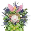 Decorative Flowers Easter Egg Wreath Greenery Leaves For Front Door With Colorful Eggs Indoor Bedroom Home Living Room