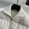 여성용 재킷 다운 패치 워크 재킷 짧은 슬림 핏 지퍼 니트 긴 슬리브 디자인 따뜻하고 편안한 2024 Winter 1011