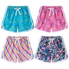 Pantaloncini 4 pezzi/set Ragazze Sport Colore brillante Abbigliamento esterno Mutandine stampate Bambini Tronchi da spiaggia larghi Pantaloni per bambini per l'estate