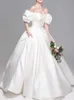 Satin Wedding Dress with Side Pockets Elegant Strapless Lace-up/Zipper Back Bridal Gowns Top Quality 2024 New Arrival