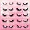 Visofree 3D Nertsen Wimpers 10 pairslot Valse Wimpers Piekerige Luxe Herbruikbare Fluttery Fake 16mm Make-Up 240311