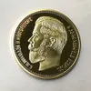 10 PCS Den helt nya 1901 Nicholas II från Rysslands myntminnesminnet 24K Real Gold Plated 40 MM Souvenir Coin2258