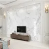 Personnalisé n'importe quelle taille 3D papier peint mural moderne minimaliste Jazz blanc marbre décor à la maison TV fond décoration murale peinture papier peint252P
