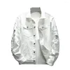 Mäns jackor Stylish Denim Coat TurnDown Collar Korean Style Jean Jacket Loose Pockets