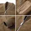 جاكيتات الرجال Luker CMSS الربيع الخريف رجال Corduroy Jacket Slim Fit Style Style Male Shipper Coats Fashion Long Sleeve Outwear