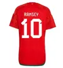 2024 País de Gales Homens Futebol Jerseys Bale Wilson Allen Ramsey Johnsin 22 23 Copa da Seleção Mundial Rodon Vokes Home Camisas de Futebol Adulto Kit Kit Uniformes S-4XL 666