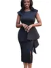 Abiti casual Solido senza maniche Abito estivo Donna Business Office Outfits 2024 Moda Elegante Africano Midi Vestido Party Robe Femme