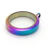 10 stks veel 30mm regenboog schroef 316L roestvrij staal glas drijvende medaillon hanger voor diy sieraden2346