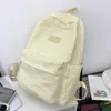 School Bags College Student Rucksack Pleated Casual Book Large Capacity Nylon Simple Adjustable Strap Fashion Cute For Teenage Girls