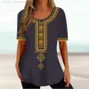 Women's T-Shirt African Ethnic Womens T-shirt Tribal Print Short Sle Fe Classic Pullover Summer O-Neck Loose Streetwear Daily Clothing L24312 L24312