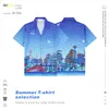 Kazabaş-y 26 Stil Tasarımcı Erkekler Tişört Seti Baskı Erkek Gömlek ve Kısa Kadın Gevşek İpek Gömlek Yüksek Kaliteli Tees Yaz Turu Erkek Tshirt Boyutu M-3XL