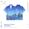 26 styles designer men t shirt set print mens casual shirt and short womens loose silk shirt high quality tees summer tour men tshirt Size M-3XL Casablanca #11